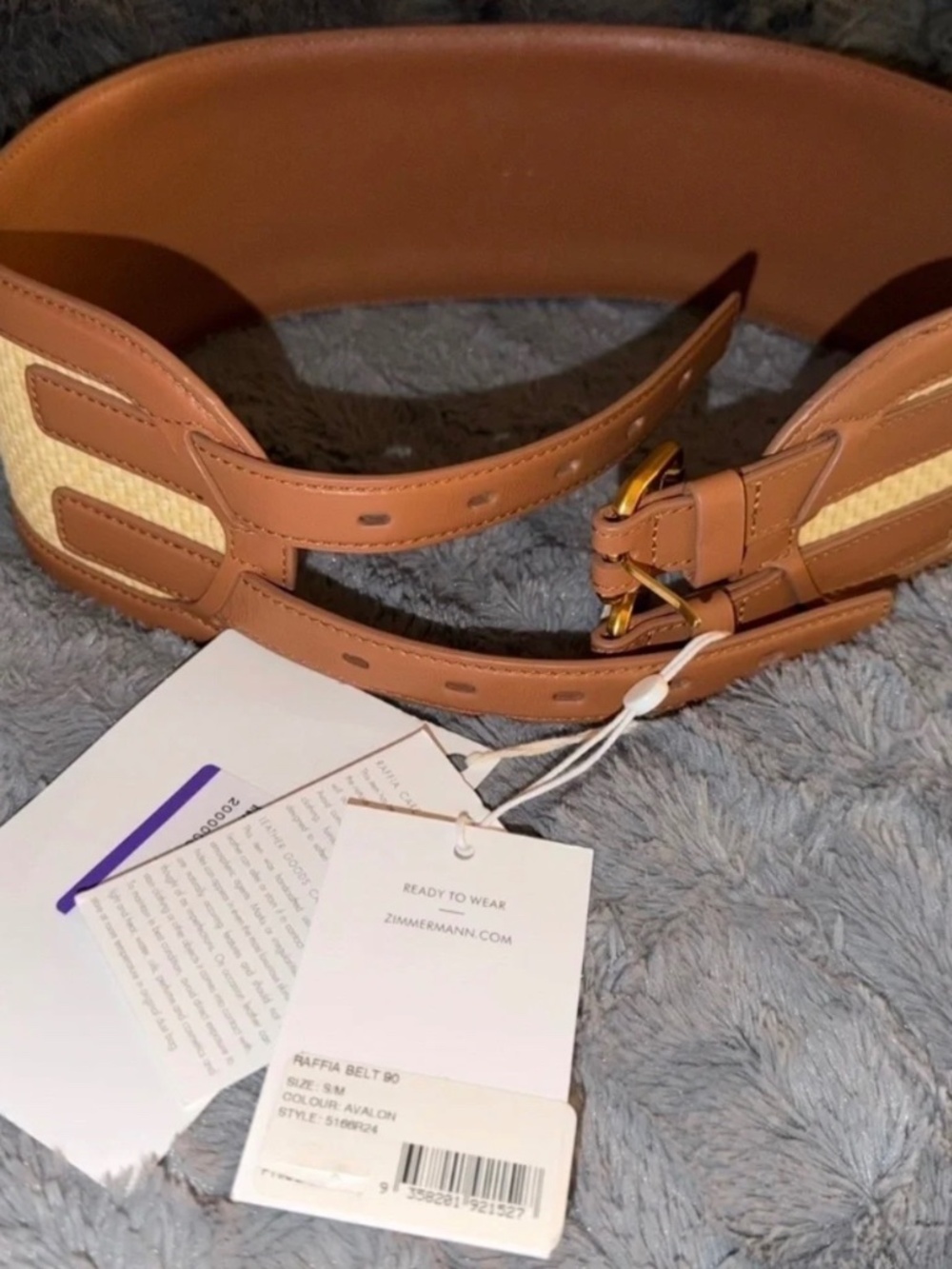 Raffia belt 90